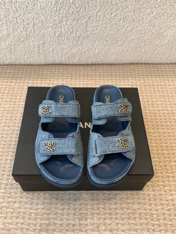 SANDALO DA PAPA' IN CLASSICO TESSUTO DENIM BLU