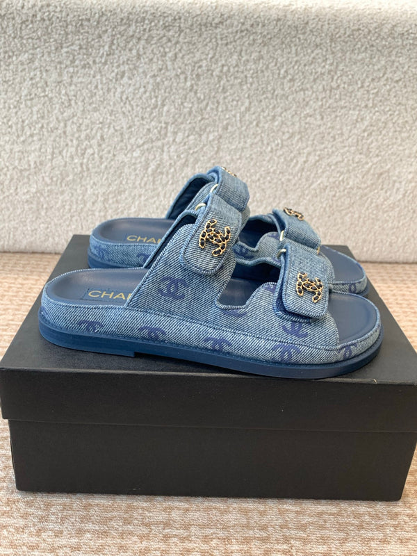 SANDALO DA PAPA' IN CLASSICO TESSUTO DENIM BLU