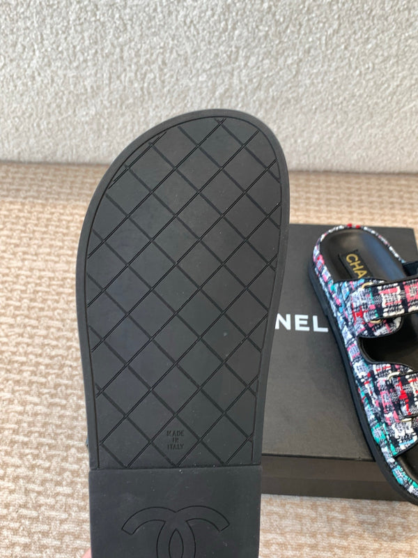 DAD SANDAL IN COLORFUL FABRIC WITH SEQUINS MULE