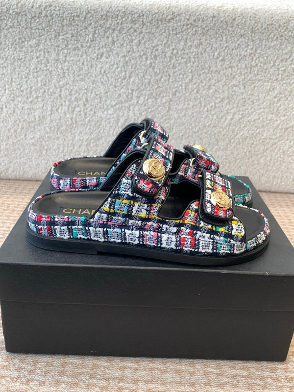 DAD SANDAL IN COLORFUL FABRIC WITH SEQUINS MULE