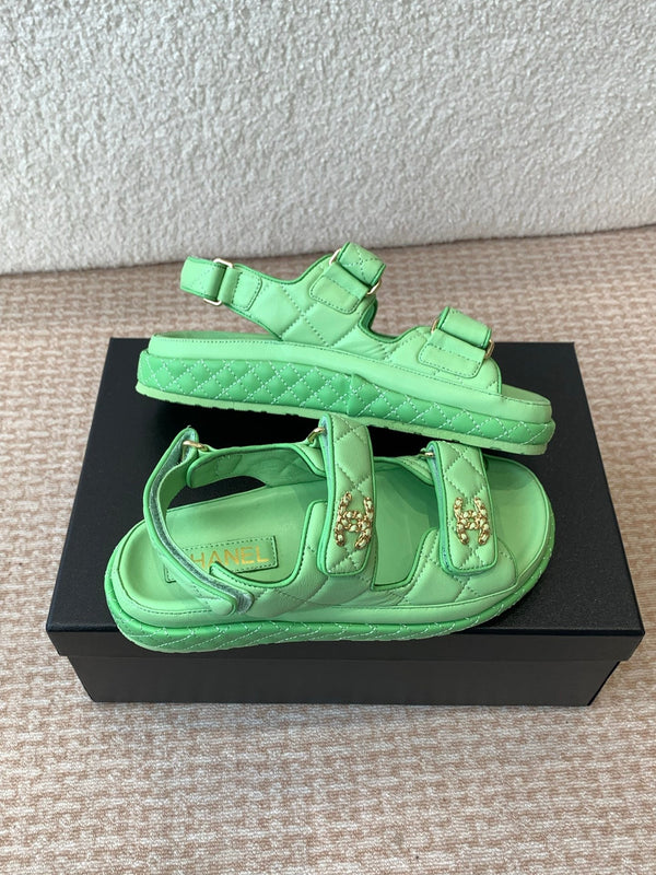 SANDALO DAD IN PELLE DI VITELLO VERDE OTTANIO