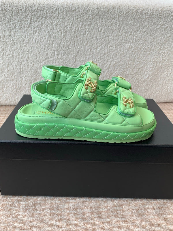 SANDALO DAD IN PELLE DI VITELLO VERDE OTTANIO