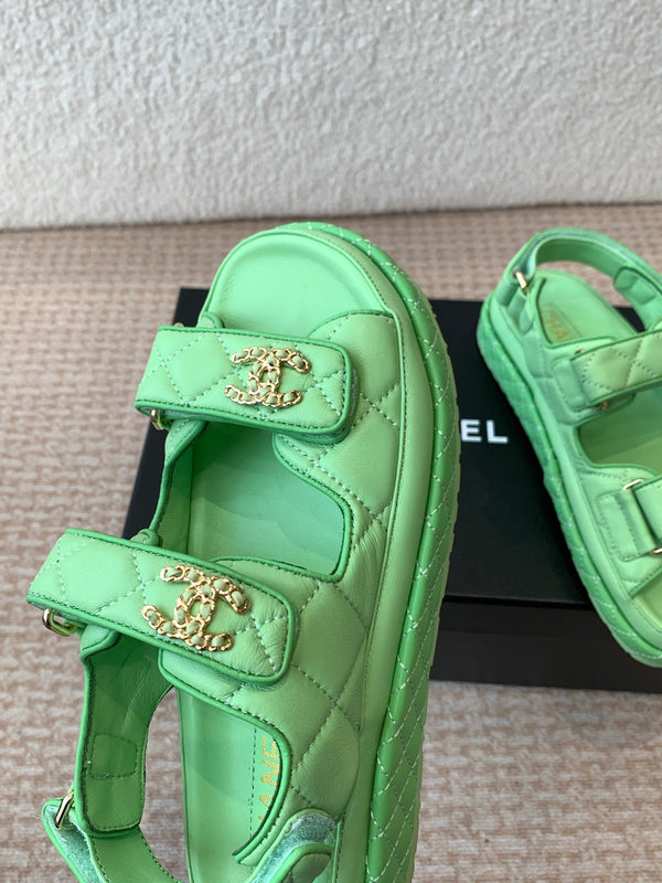 SANDALO DAD IN PELLE DI VITELLO VERDE OTTANIO