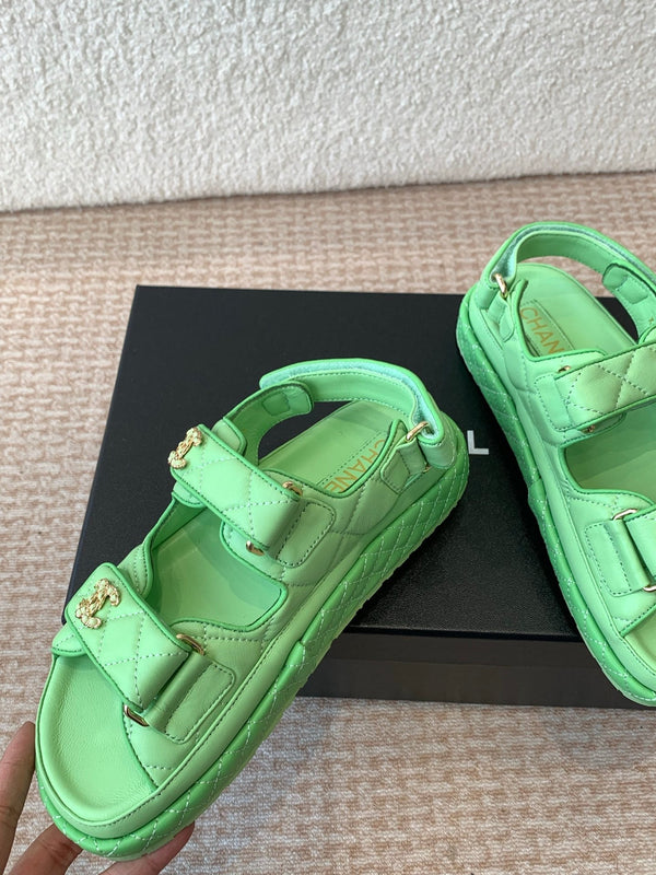 SANDALO DAD IN PELLE DI VITELLO VERDE OTTANIO