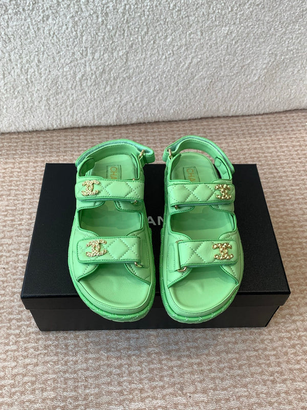 SANDALO DAD IN PELLE DI VITELLO VERDE OTTANIO