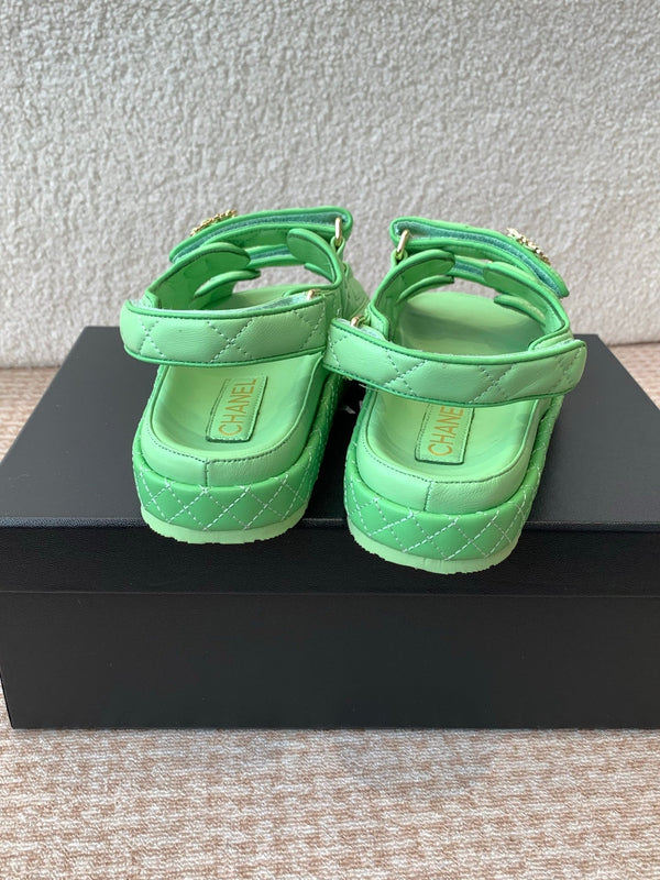 SANDALO DAD IN PELLE DI VITELLO VERDE OTTANIO