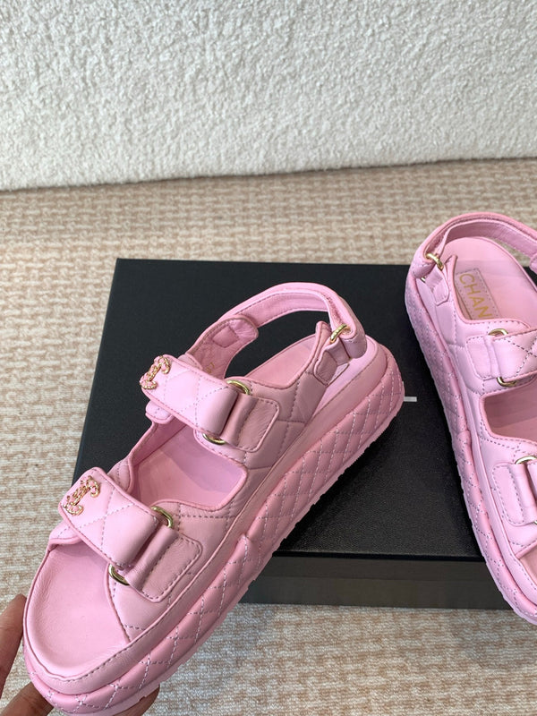 DAD SANDAL IN PALE PINK CALFSKIN