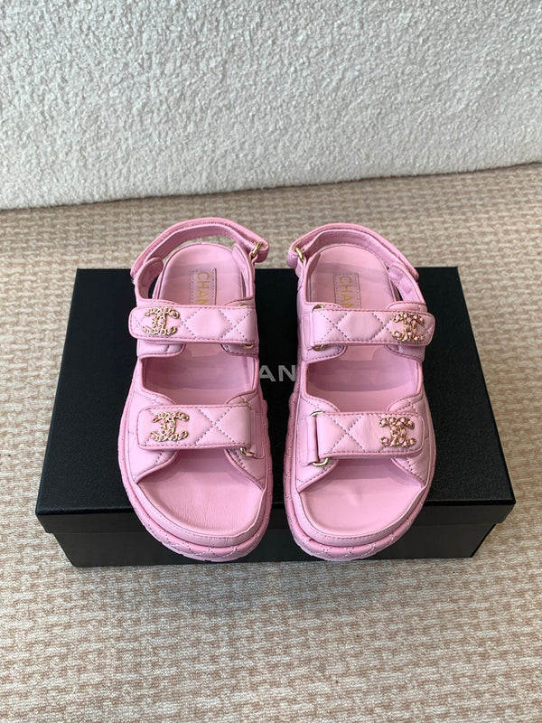 DAD SANDAL IN PALE PINK CALFSKIN