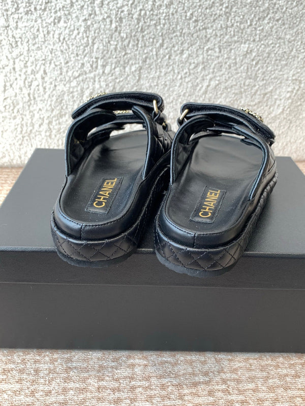 DAD SANDAL IN BLACK CALFSKIN MULE