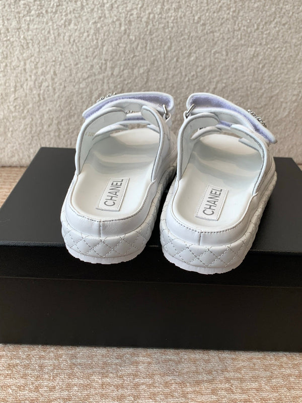 DAD SANDAL IN WHITE CALFSKIN MULE