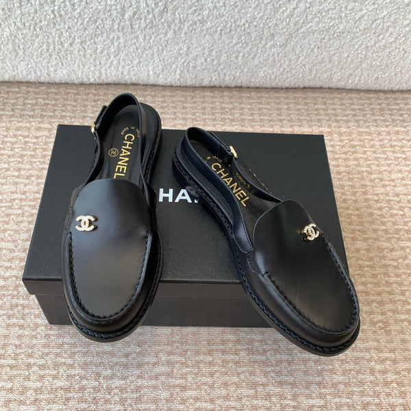 CC 25S Slingback Loafer Black Calfskin