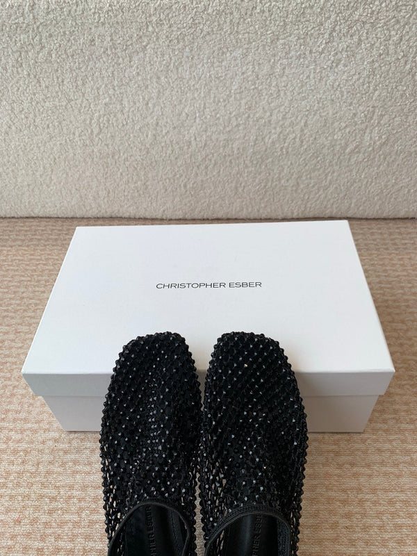 CL 25 Ballet Flats Black Mesh Hot Diamond 345529