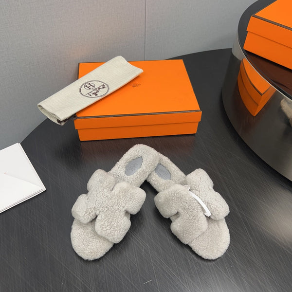 HM Oran Sandal Light Grey Wool  952308