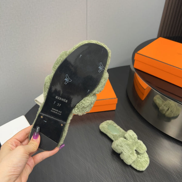 HM Oran Sandal Fern Green Wool 952316