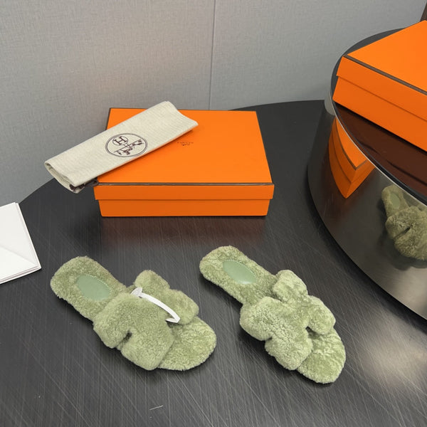 HM Oran Sandal Fern Green Wool 952316