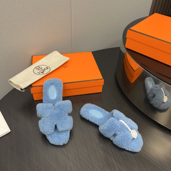 Sandalo HM Oran in lana blu chiaro 952322