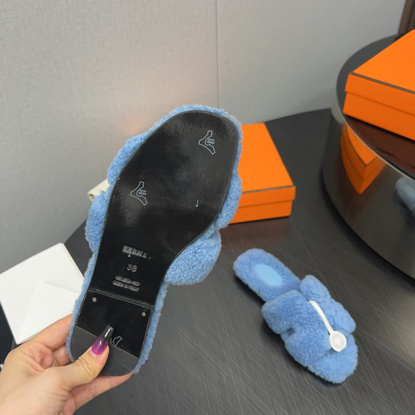 Sandalo HM Oran in lana blu chiaro 952322