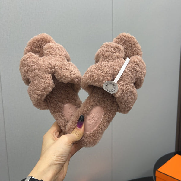 Sandalo HM Oran Beige Scuro Lana Rosa 952324