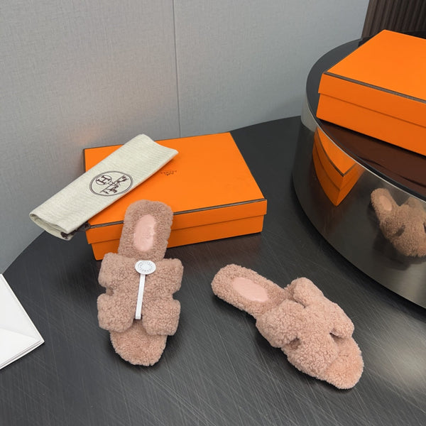 Sandalo HM Oran Beige Scuro Lana Rosa 952324