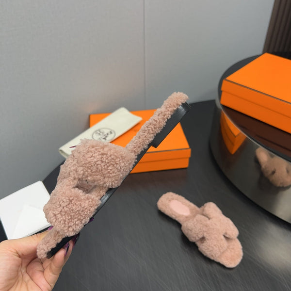 Sandalo HM Oran Beige Scuro Lana Rosa 952324