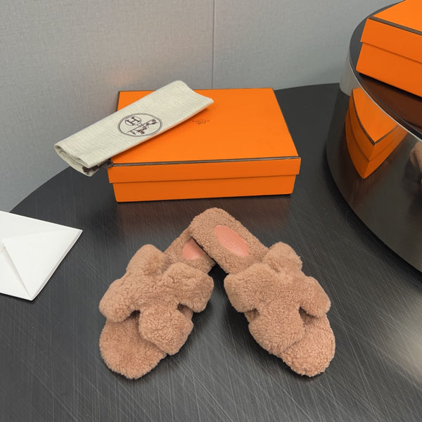 HM Oran Sandal Pink Brown Wool 952330