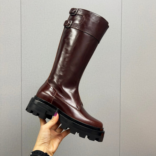 HM High Boots 30mm Red Brown Cowhide 952463