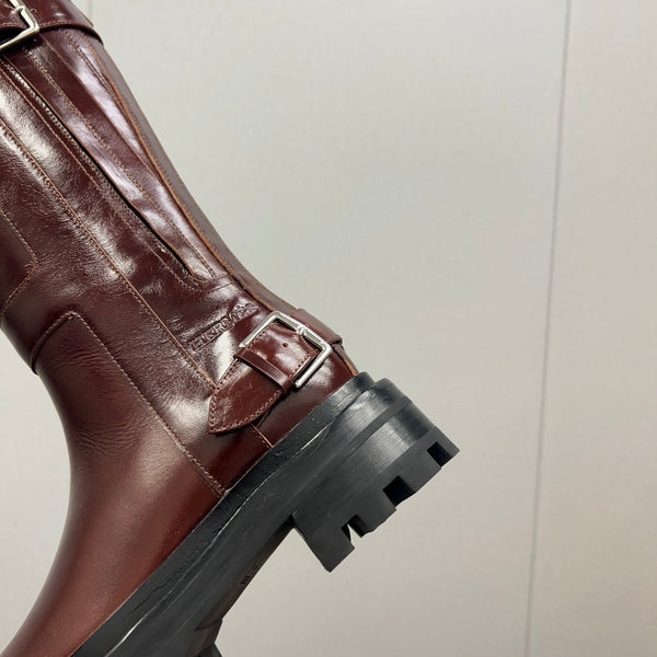 HM Jaimy High Boot 30mm In Red Brown Cowhide  952469