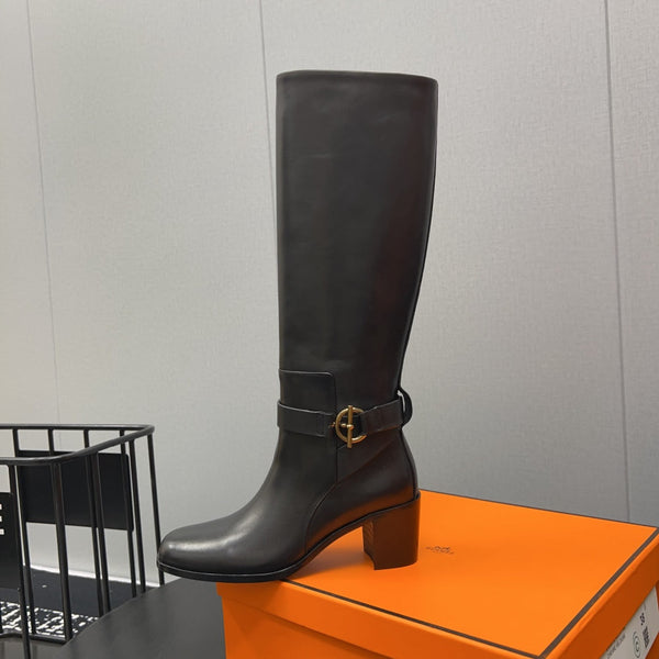 Stivale HM Justine 50 in pelle di vacchetta nera 952361