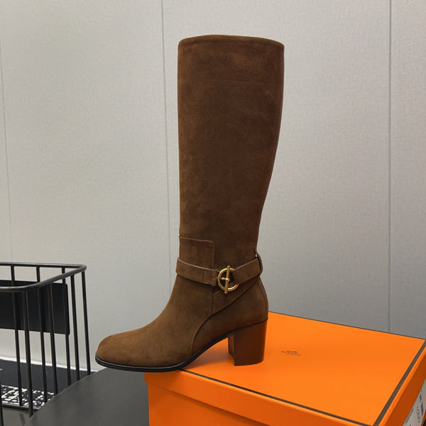 HM Justine 50 Stivale in pelle scamosciata marrone castagna 952363