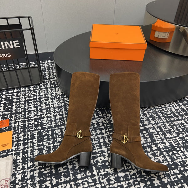 HM Justine 50 Boot Chestnut Brown Suede  952363