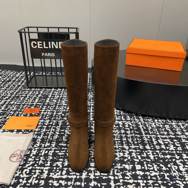 HM Justine 50 Boot Chestnut Brown Suede  952363