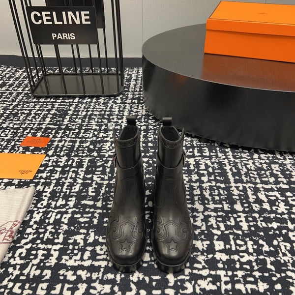 Stivaletto HM 50mm Nero con motivo stampato in pelle di vacchetta 952367