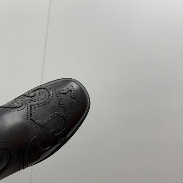 Stivaletto HM 50mm Nero con motivo stampato in pelle di vacchetta 952367