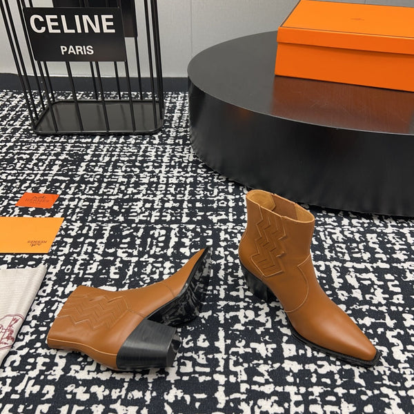 HM Vegas Ankle Boot 75mm Brown Cowhide 952372