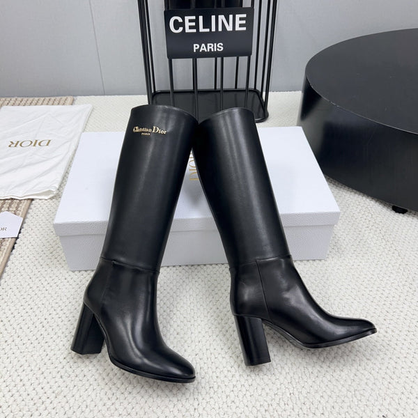 D-Town Heeled Boot 80mm In Black Cowhide 994868