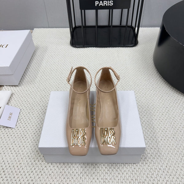 Miss Dior Pump 45mm in pelle di agnello lucida beige rosa 995143