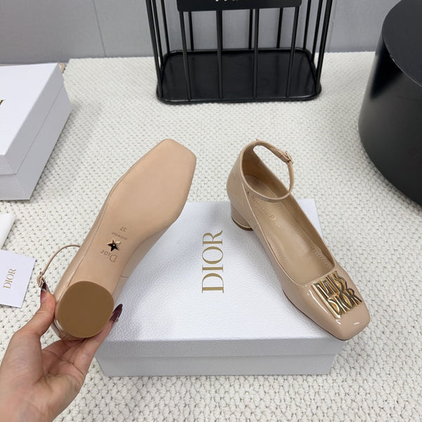 Miss Dior Pump 45mm in pelle di agnello lucida beige rosa 995143