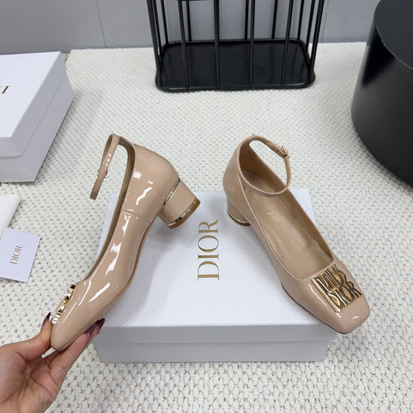 Miss Dior Pump 45mm in pelle di agnello lucida beige rosa 995143