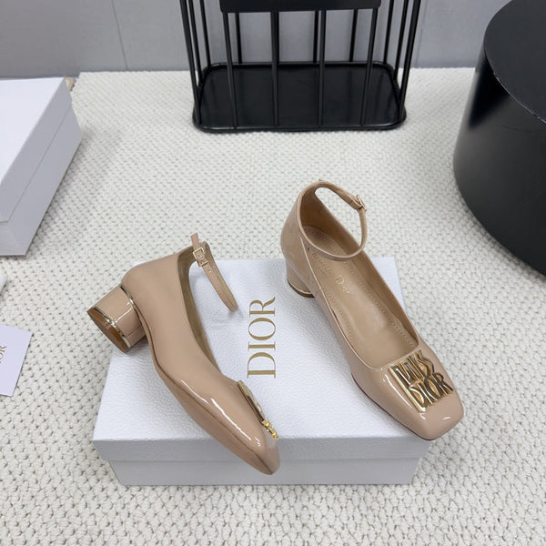 Miss Dior Pump 45mm in pelle di agnello lucida beige rosa 995143