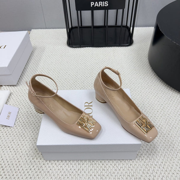 Miss Dior Pump 45mm in pelle di agnello lucida beige rosa 995143