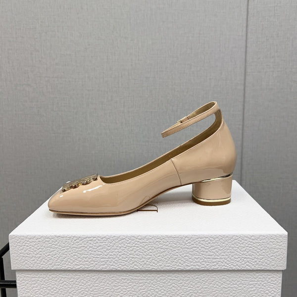 Miss Dior Pump 45mm in pelle di agnello lucida beige rosa 995143