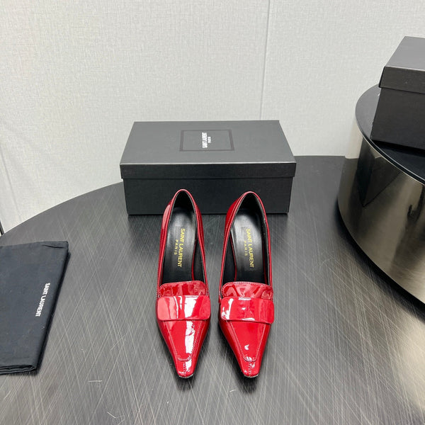 D'ORSAY PUMPS IN RED GLOSSY CALFSKIN