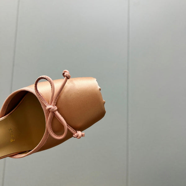 CL 25C Cassia Lace Up 100mm Peach Pink Silk 212131