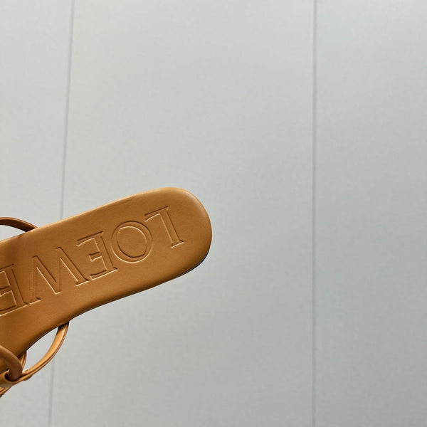 Loewe 25 Petal Anagram Slides Brown Cowhide