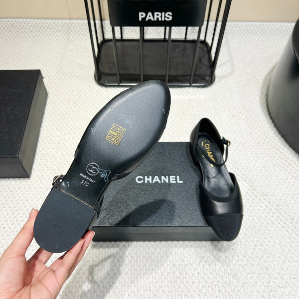 CC 25 Slingback Flat Grosgrain Calfskin