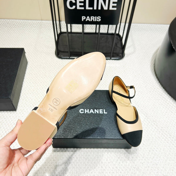 CC 25 Slingback Flat Grosgrain Calfskin