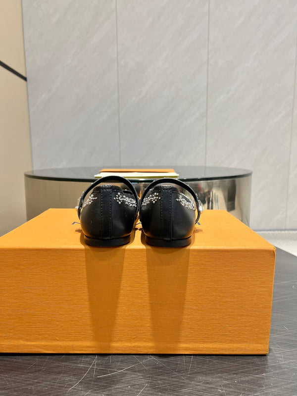 LV Romy Flat Ballerina Black Lambskin 516500