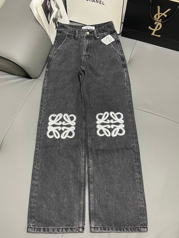 Loew White Anagram Dark Grey Jean