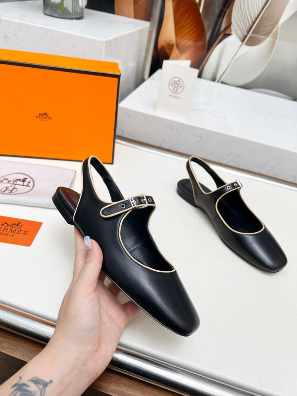 Kleo Slingback in pelle di agnello nera 214069