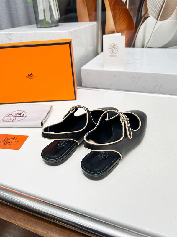 Kleo Slingback in pelle di agnello nera 214069